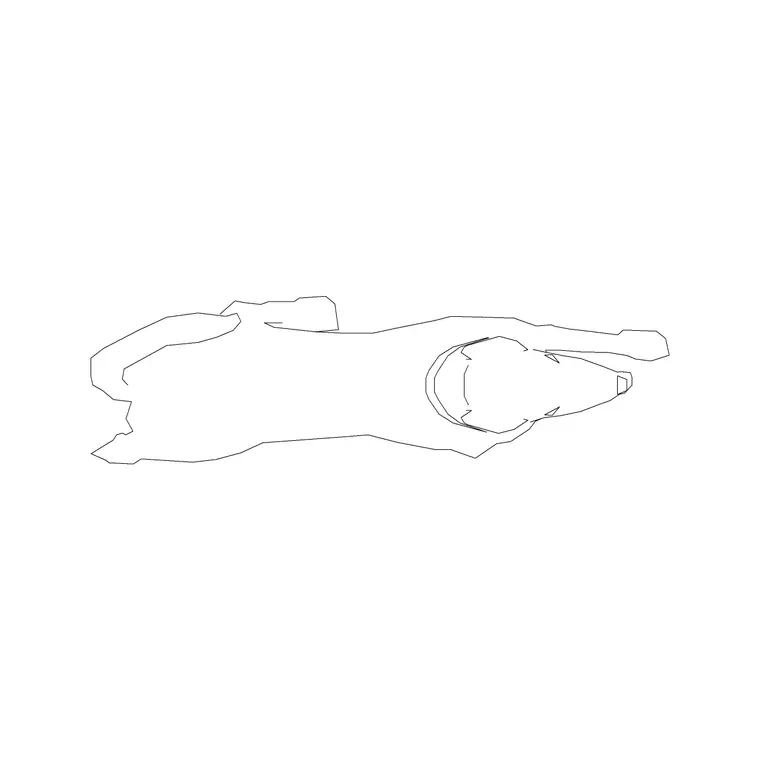 Dog 3 CAD block DWG — plan and elevation view