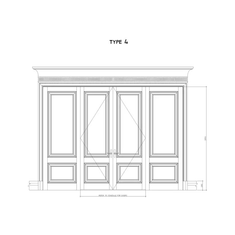 Door Leaf Classical Door DWG CAD block thumbnail — doors drawing