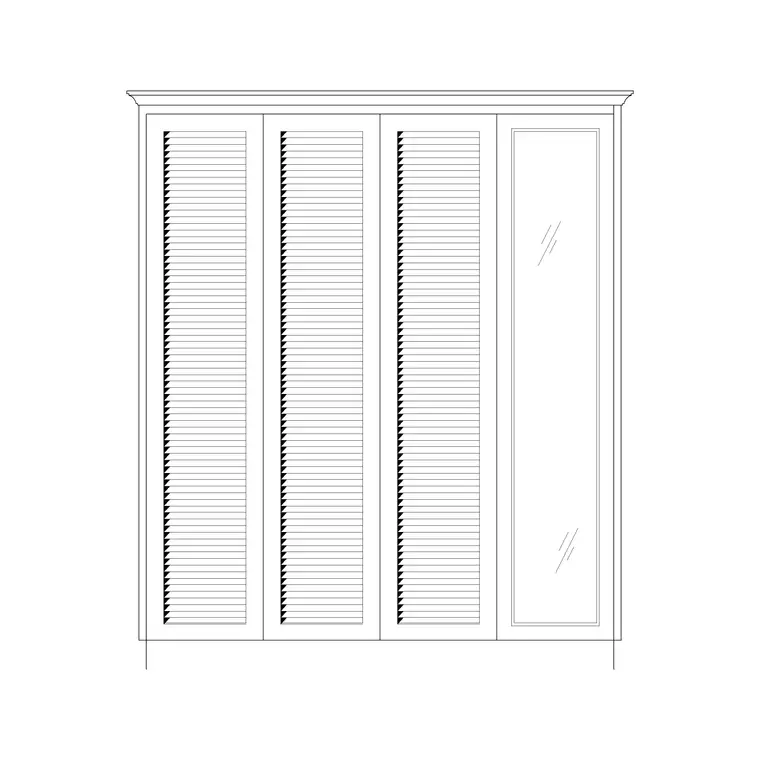 Door Lourver 1600x2000loai2 DWG CAD block thumbnail — furniture drawing