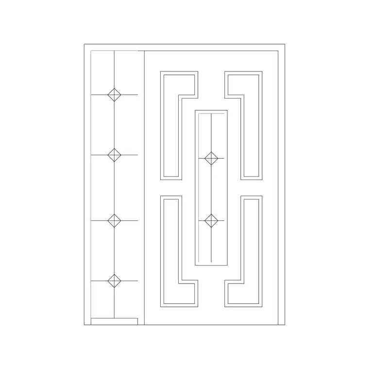 Door With Fix Glass DWG CAD block thumbnail — doors drawing