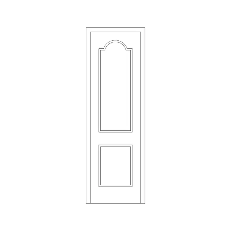 Door With Lipping Round 2 DWG CAD block thumbnail — doors drawing
