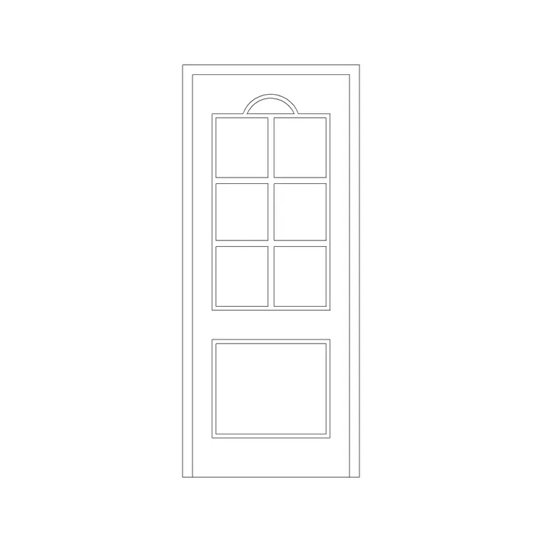 Door With Panel 2 DWG CAD block thumbnail — doors drawing