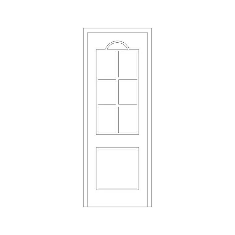 Door With Panel DWG CAD block thumbnail — doors drawing