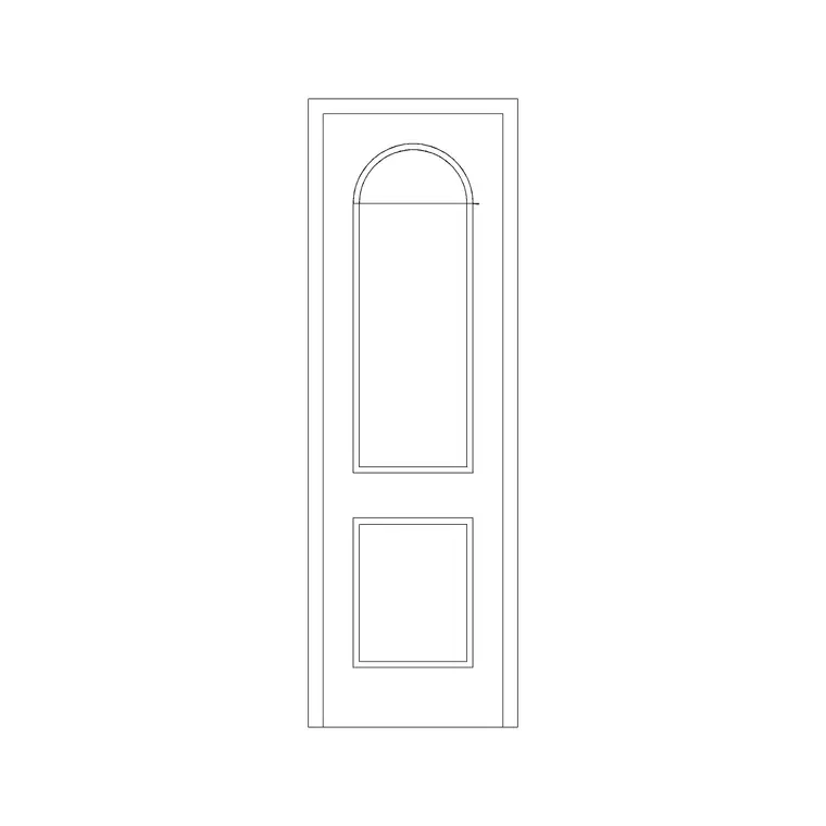 Door With Round Lipping 2 DWG CAD block thumbnail — doors drawing