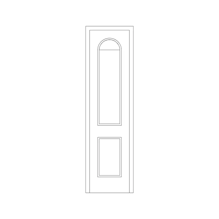 Door With Round Lipping DWG CAD block thumbnail — doors drawing