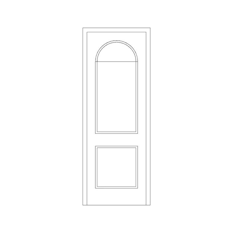 Door With Round Panel 3 DWG CAD block thumbnail — doors drawing