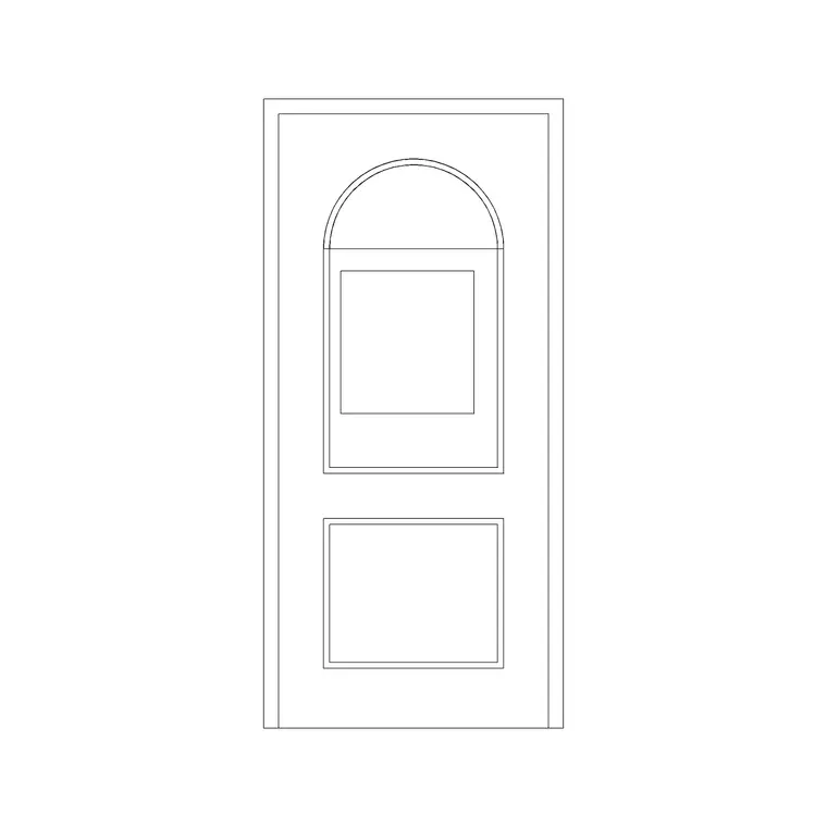 Door With Round Panel 4 DWG CAD block thumbnail — doors drawing