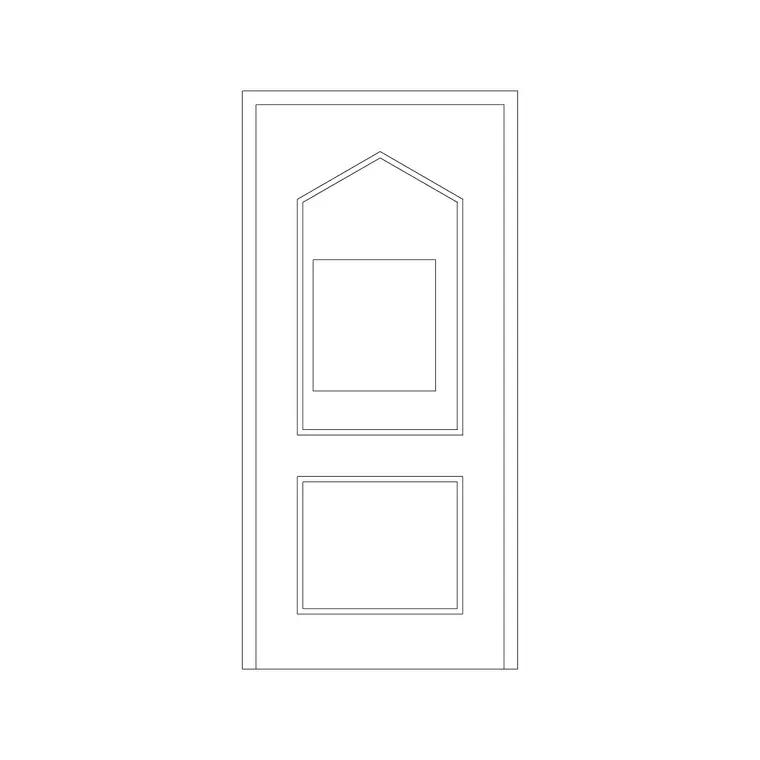 Door With Traingular Lipping 2 DWG CAD block thumbnail — doors drawing
