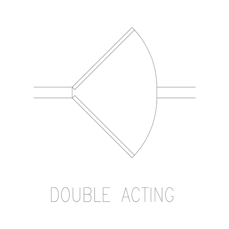 Double Acting Door DWG CAD block thumbnail — doors drawing