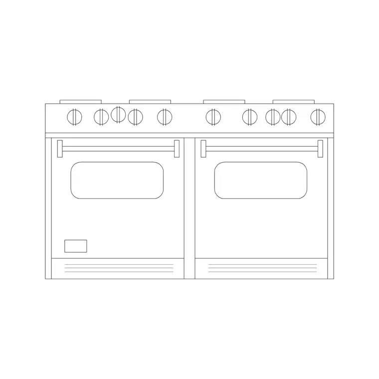 Double Burner Ele DWG CAD block thumbnail — kitchen drawing