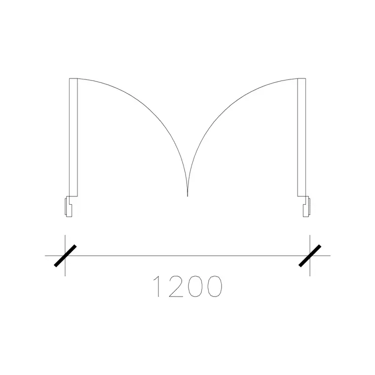 Double Door 1200 Mm Wide Door DWG CAD block thumbnail — doors drawing