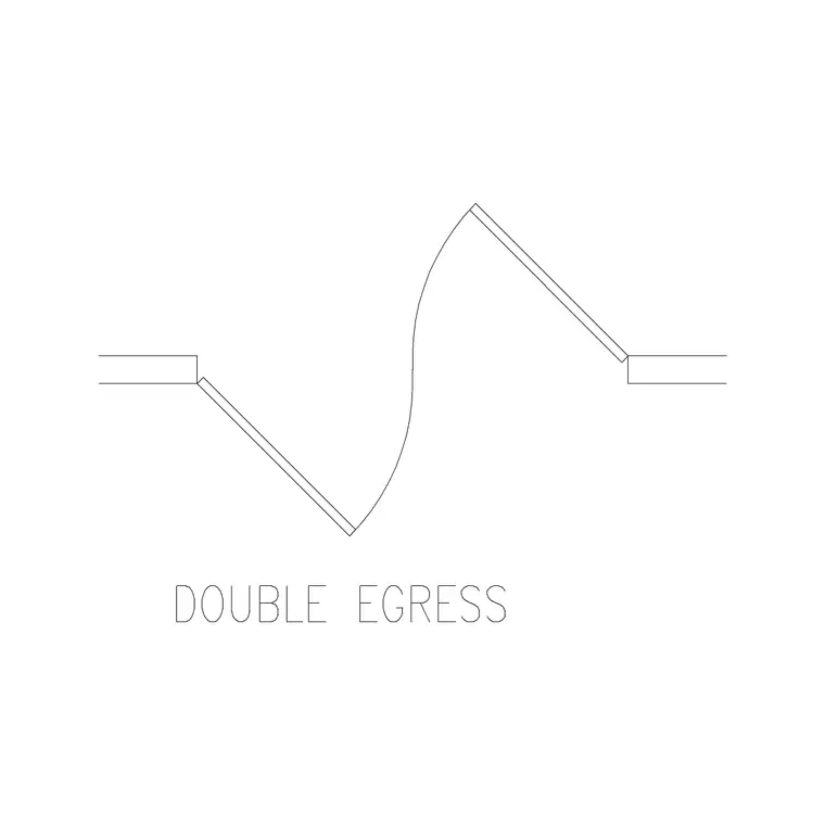 Double Egress DWG CAD block thumbnail — doors drawing