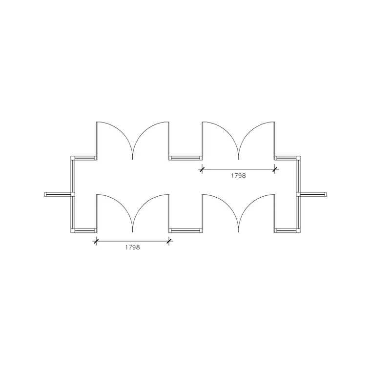 Double Panle Ss Swing Double Vestibule Door DWG CAD block thumbnail — doors drawing