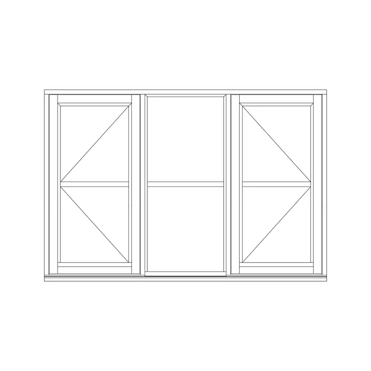 Double Shutter Openable Window With Glass DWG CAD block thumbnail — windows drawing