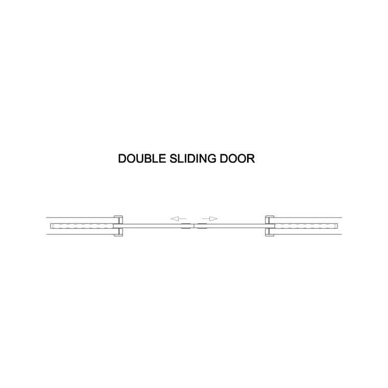 Double Sliding Door DWG CAD block thumbnail — doors drawing