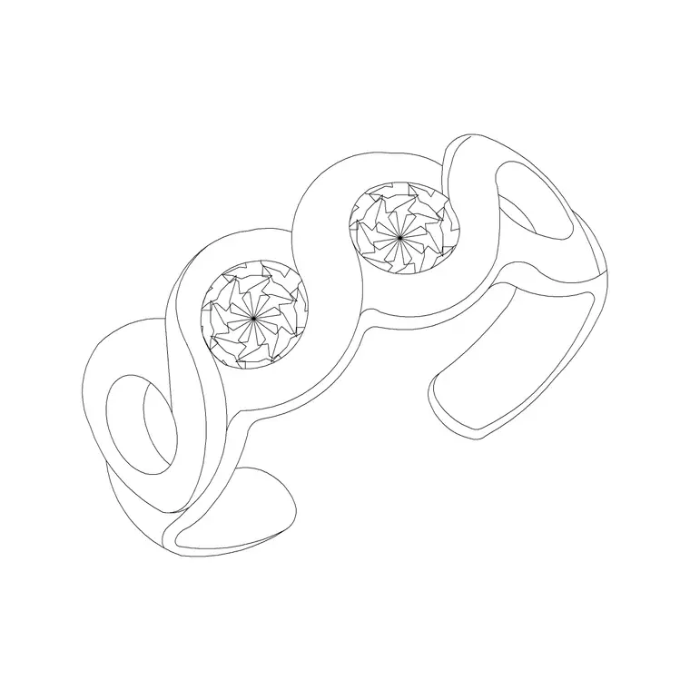 Doublediamond Ring DWG CAD block thumbnail — accessories drawing