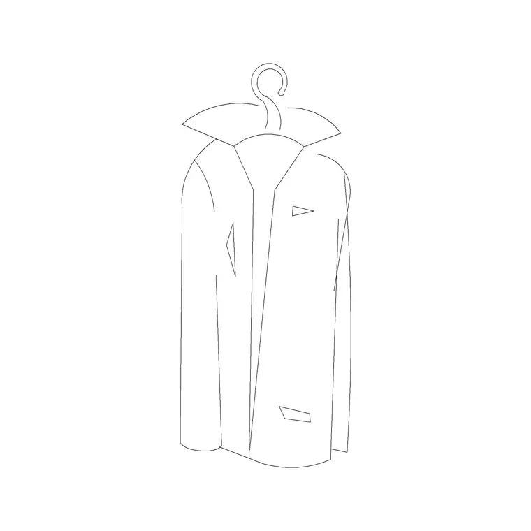 Dress Hanged Front DWG CAD block thumbnail — accessories drawing