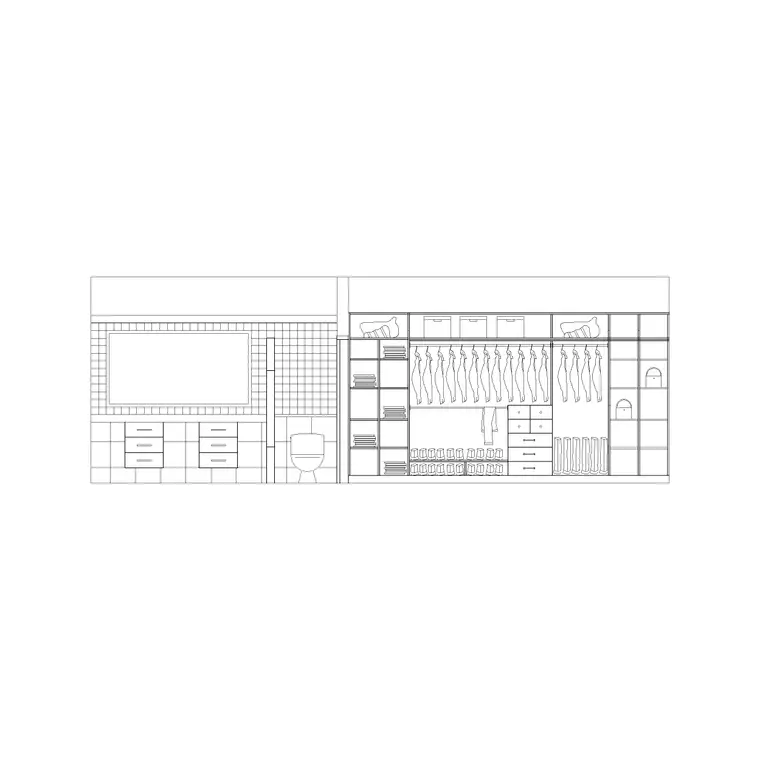 Dressing Room Elevation DWG CAD block thumbnail — kitchen drawing