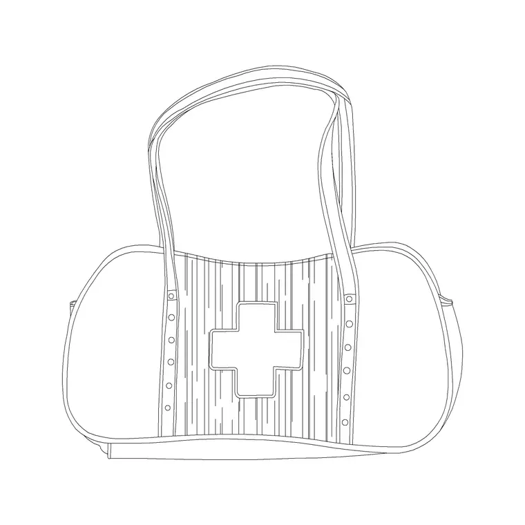 Duffel Bag 2 DWG CAD block thumbnail — accessories drawing