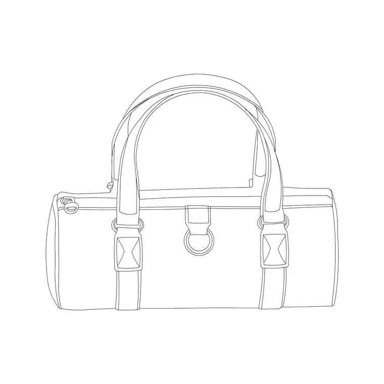 Duffel Bag DWG CAD block thumbnail — accessories drawing