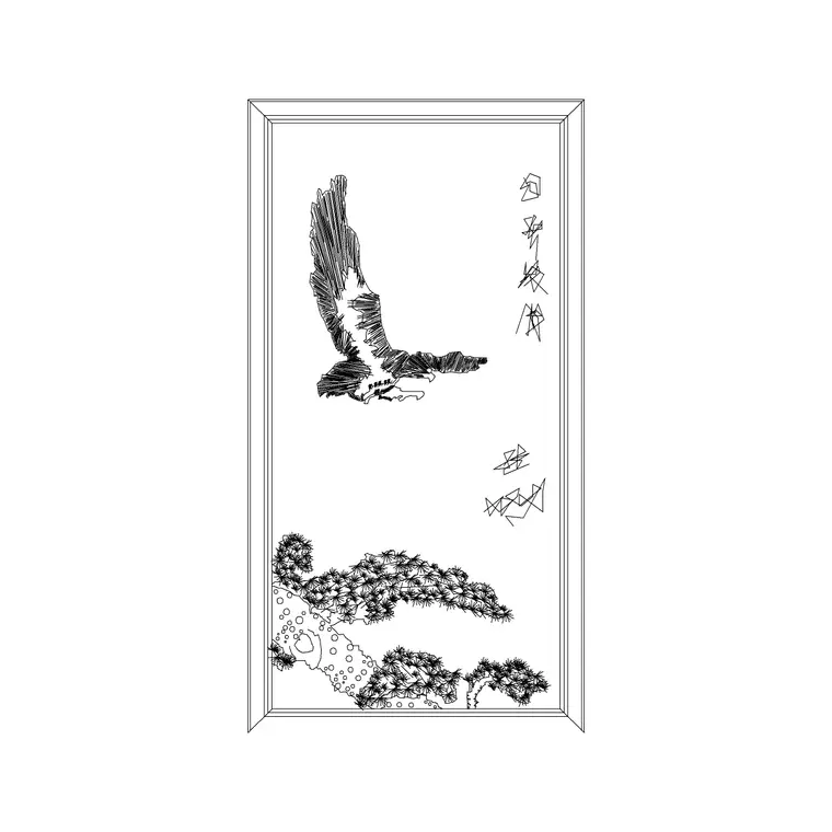 Eagle Picture Frame DWG CAD block thumbnail — accessories drawing