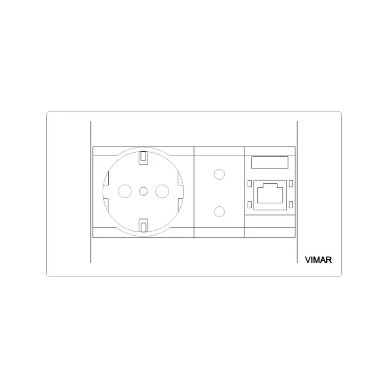 Electric Socket Vimar 1 DWG CAD block thumbnail — office drawing