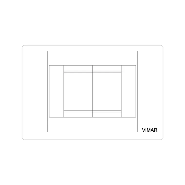 Electric Socket Vimar 2 Buttons DWG CAD block thumbnail — office drawing