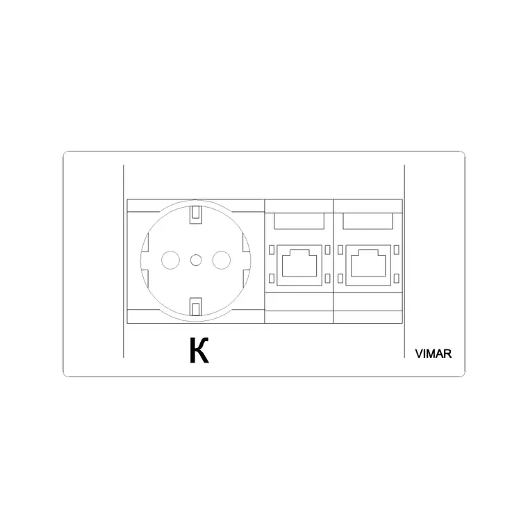 Electric Socket Vimar 2 DWG CAD block thumbnail — office drawing