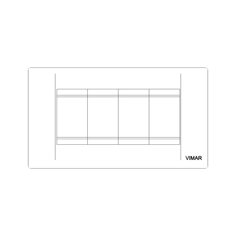 Electric Socket Vimar 4 Buttons DWG CAD block thumbnail — office drawing