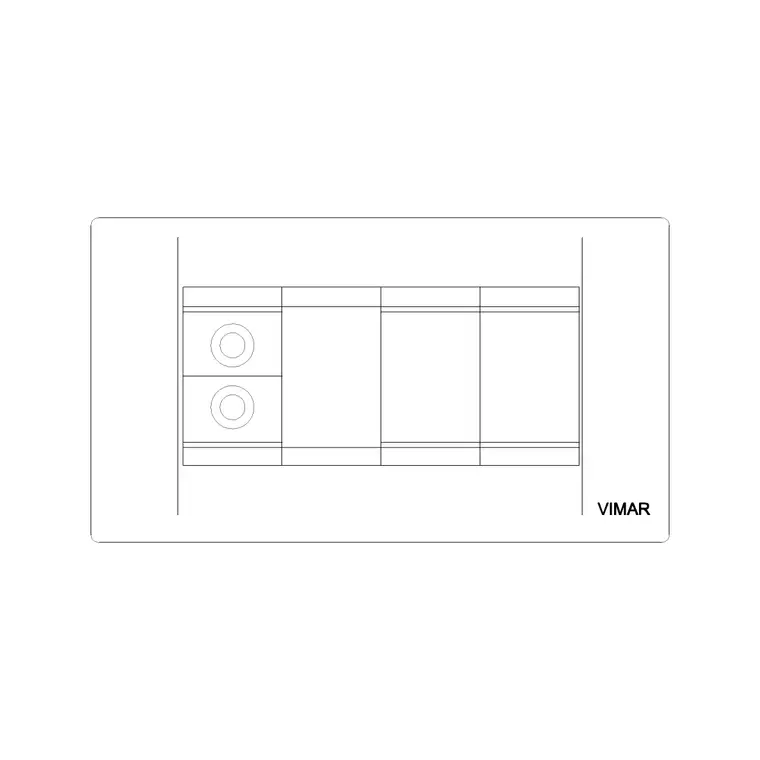 Electric Socket Vimar Button With TV Point DWG CAD block thumbnail — office drawing