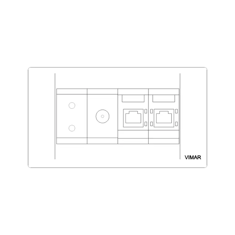 Electric Socket Vimar Tv+lan DWG CAD block thumbnail — office drawing