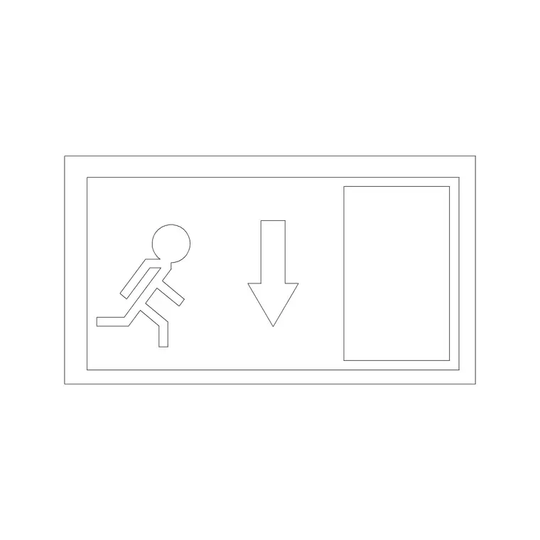 Emegency Exit DWG CAD block thumbnail — building symbols drawing