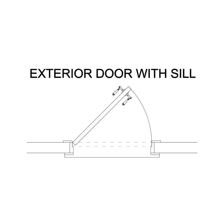 Exterior Door With Sill DWG CAD block thumbnail — doors drawing
