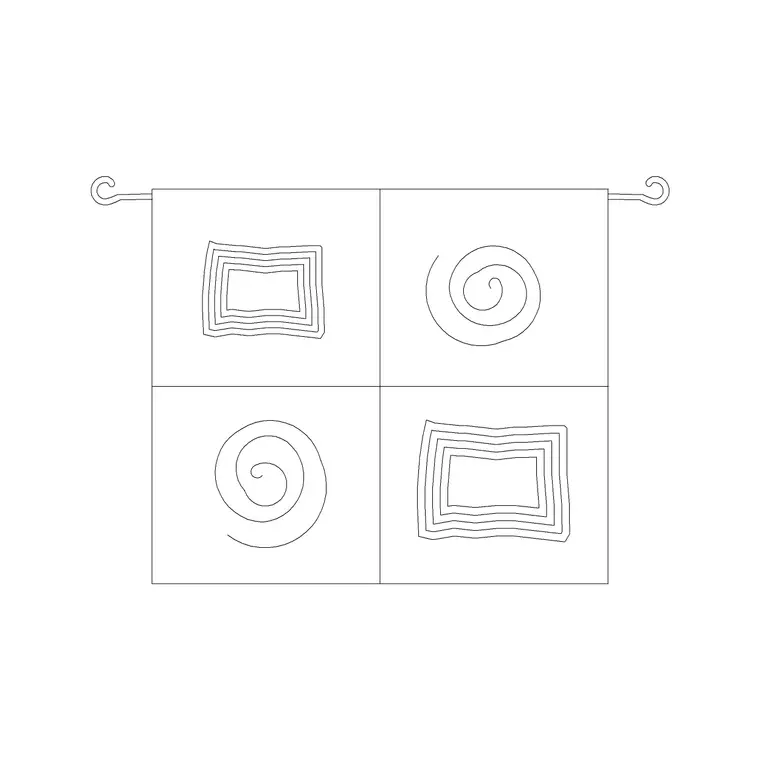 Fabric Hanged DWG CAD block thumbnail — accessories drawing