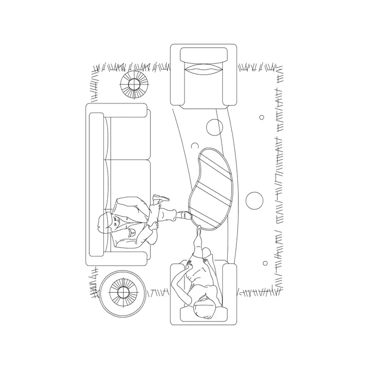 Fabric Sofa DWG CAD block thumbnail — furniture drawing