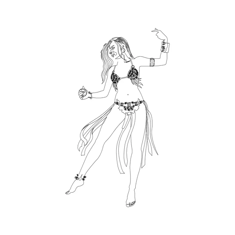 Female Figure (1) DWG CAD block thumbnail — people drawing