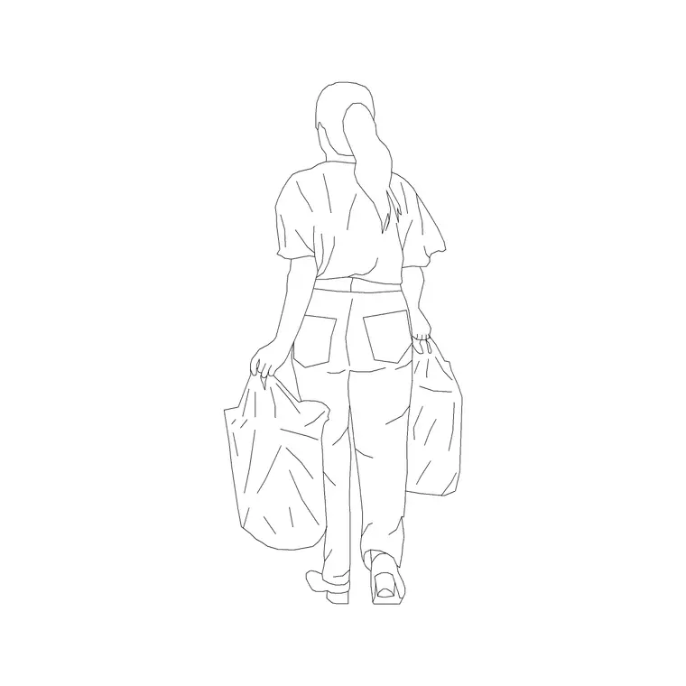 Female Figure (10) DWG CAD block thumbnail — people drawing