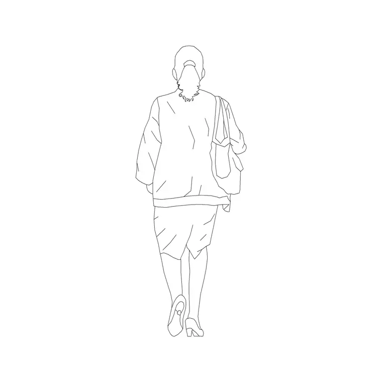 Female Figure (11) DWG CAD block thumbnail — people drawing