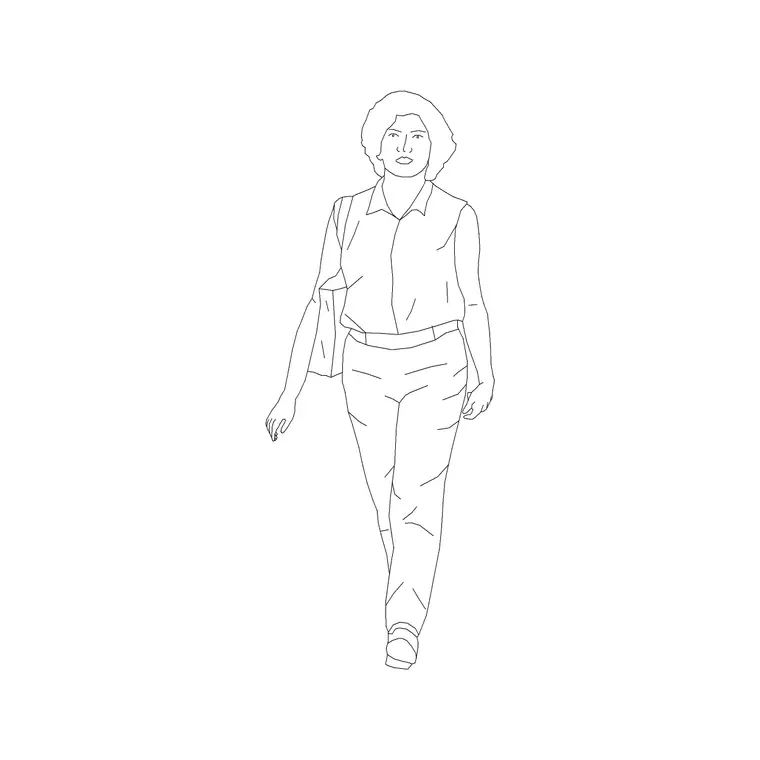 Female Figure (12) DWG CAD block thumbnail — people drawing