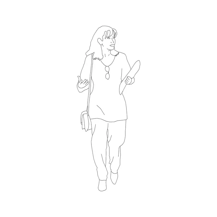 Female Figure (13) DWG CAD block thumbnail — people drawing