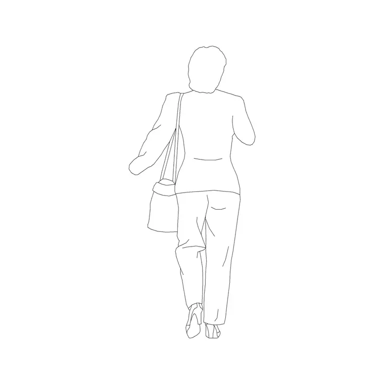 Female Figure (14) DWG CAD block thumbnail — people drawing