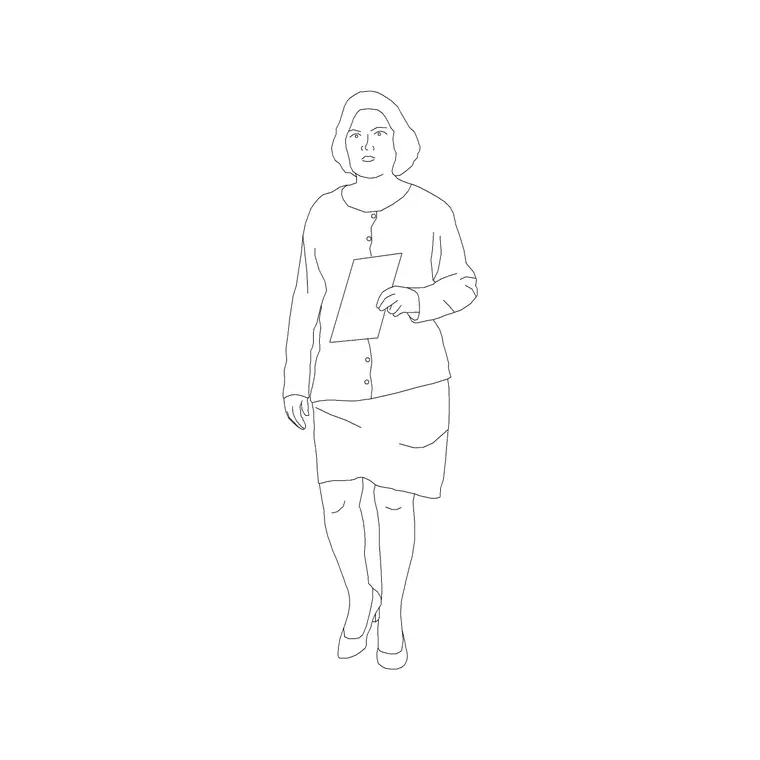 Female Figure (15) DWG CAD block thumbnail — people drawing