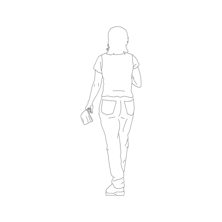 Female Figure (16) DWG CAD block thumbnail — people drawing