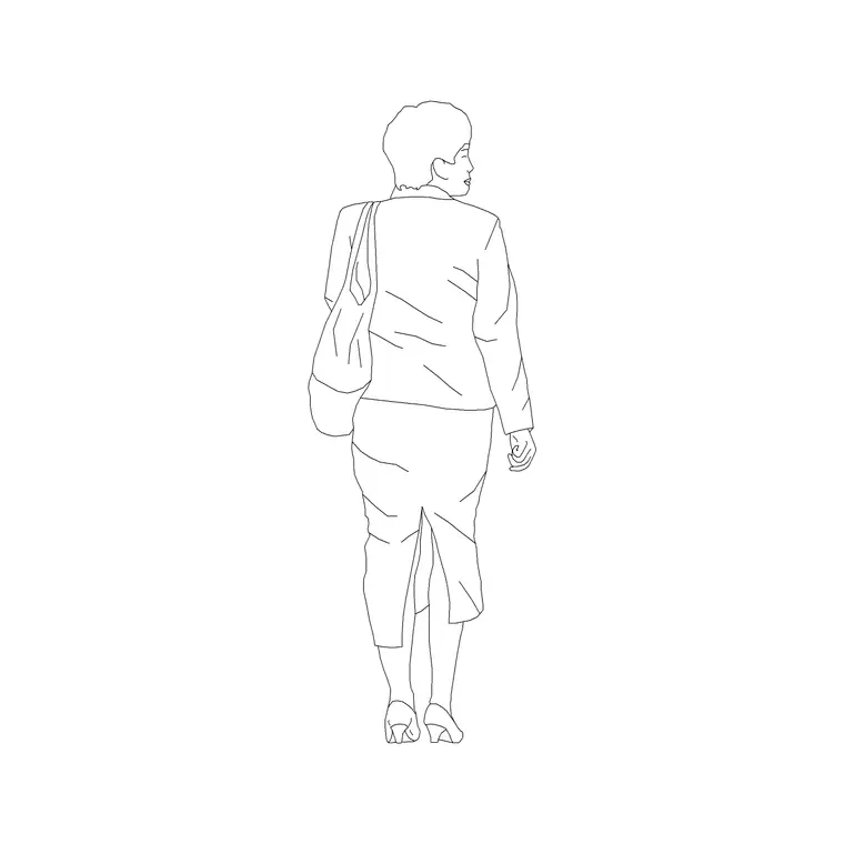 Female Figure (17) DWG CAD block thumbnail — people drawing