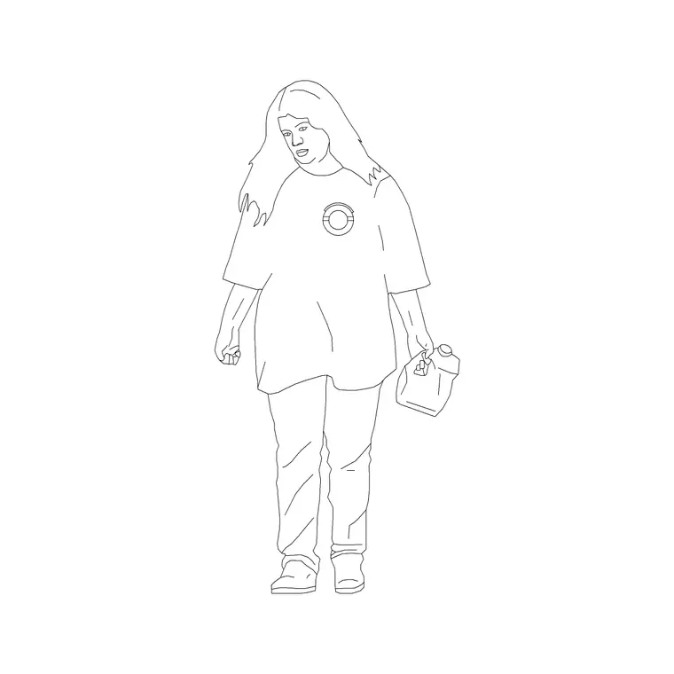 Female Figure (18) DWG CAD block thumbnail — people drawing