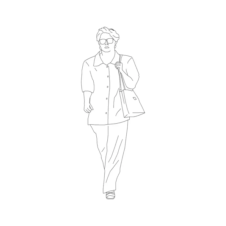 Female Figure (19) DWG CAD block thumbnail — people drawing