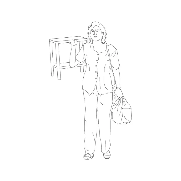 Female Figure (2) DWG CAD block thumbnail — people drawing