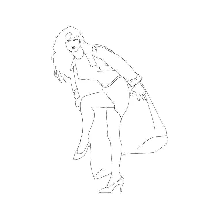 Female Figure (20) DWG CAD block thumbnail — people drawing