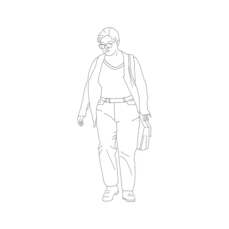 Female Figure (22) DWG CAD block thumbnail — people drawing