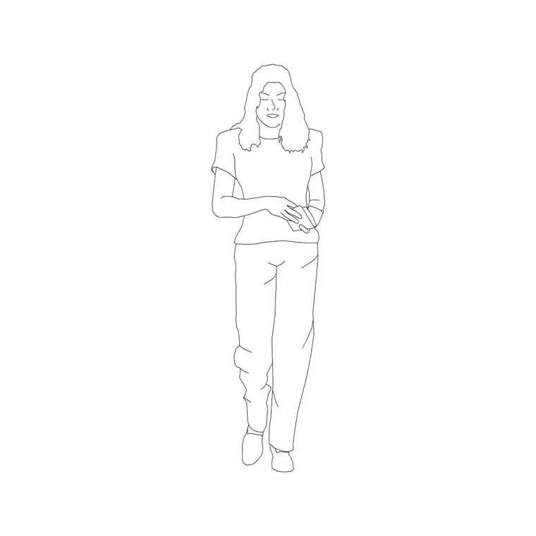 Female Figure (23) DWG CAD block thumbnail — people drawing